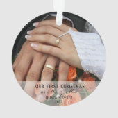 2 Foto Erste Weihnachten Verheiratet als Herr & Mr Ornament (Rückseite)