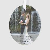 2 Foto Erste Weihnachten Verheiratet als Herr & Mr Ornament (Vorderseite)