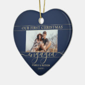 2 Foto Erste Weihnachtsnachtsnacht Verlobtes Seefe Keramik Ornament (Links)