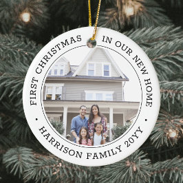 2 Foto Erstes Weihnachtsfest Neue Zuhause Schwarz  Keramik Ornament