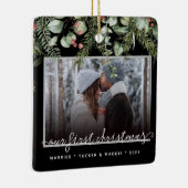 2 Foto Erstes Weihnachtsfest Verheiratetes Foto Gr Keramikornament (Rechts)