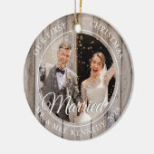 2 Foto Erstes Weihnachtsholz Verheiratetes Holz Keramik Ornament (Links)