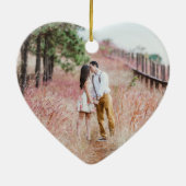 2 Foto Erstweihnachtsfest - Rotes und goldenes Her Keramik Ornament (Hinten)