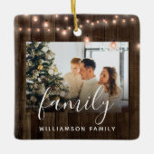 2 Foto Familienurlaub in Holz und Lights Keramikornament (Vorderseite)