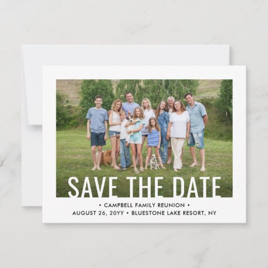 2 Foto Family Wiedersehen Party Ansammlung GRILLEN Save The Date (Vorderseite)