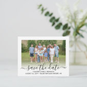 2 Foto Family Wiedersehen Party Modernes, elegante Save The Date (Stehend Vorderseite)