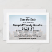 2 Foto Family Wiedersehen Party Modernes, elegante Save The Date (Rückseite)