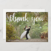 2 Foto Farbe + Schwarz & Weiß Hochzeit Vielen Dank Dankeskarte (Vorne/Hinten)