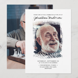 2-Foto-Feier des Lebens / Beerdigung / Gedenkfeier Einladung