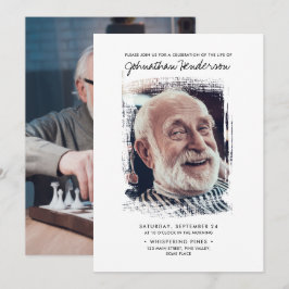 2-Foto-Feier zum Leben/Beerdigung/Gedenkfeier Einladung