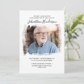 2-Foto-Feier zum Leben/Beerdigung/Gedenkfeier Einladung (Stehend Vorderseite)