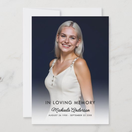 2-Foto-Feier zum Leben/Beerdigung/Gedenkfeier Einladung (Rückseite)