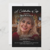 2-Foto-Feier zum Leben/Beerdigung/Gedenkfeier Einladung (Vorderseite)