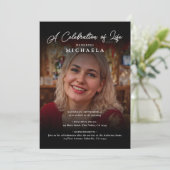 2-Foto-Feier zum Leben/Beerdigung/Gedenkfeier Einladung (Stehend Vorderseite)