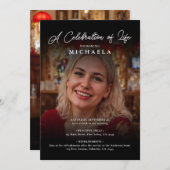 2-Foto-Feier zum Leben/Beerdigung/Gedenkfeier Einladung (Vorne/Hinten)