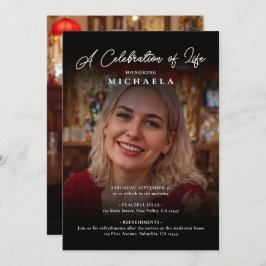 2-Foto-Feier zum Leben/Beerdigung/Gedenkfeier Einladung