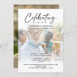 2-Foto-Feier zum Leben/Beerdigung/Gedenkfeier Einladung