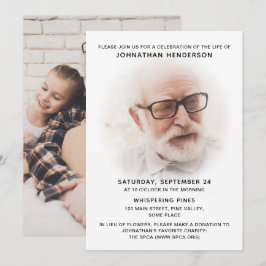 2-Foto-Feier zum Leben/Beerdigung/Gedenkfeier Einladung