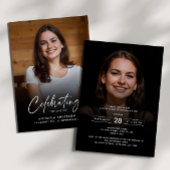 2-Foto-Feier zum Leben/Beerdigung/Gedenkfeier Einladung