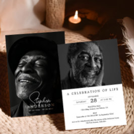 2-Foto-Feier zum Leben/Beerdigung/Gedenkfeier Einladung