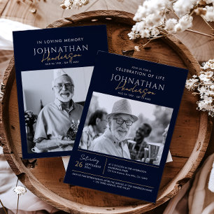 2-Foto-Feier zum Leben/Beerdigung/Gedenkfeier Einladung