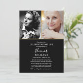 2 Foto Feier zur Beerdigung des Lebens Einladung (Stehend Vorderseite)