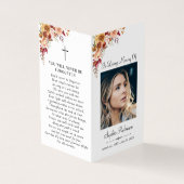 2 Foto Floral Simple Memorial Folder Praecard (Vorderseite)