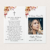 2 Foto Floral Simple Memorial Folder Praecard (Außenseite Aufgefaltet)