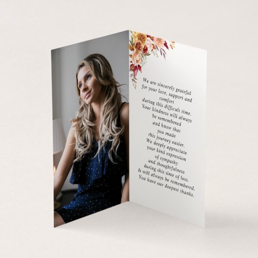 2 Foto Floral Simple Memorial Folder Praecard (Innenseite)