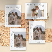 2 Foto Frohe Verheiratete Drehschrift Hochzeit Wei Dankeskarte