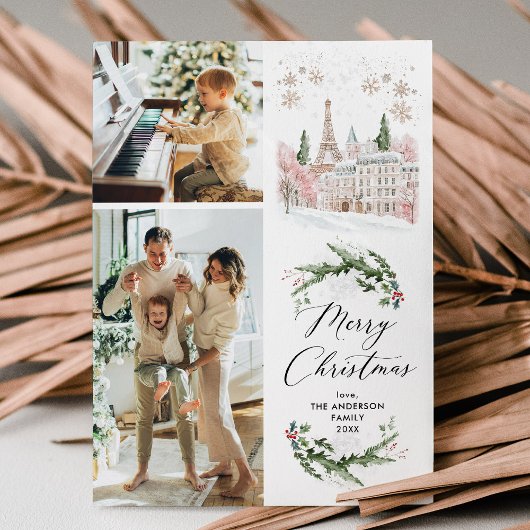 2 Foto Frohe Weihnachten Elegante Winter Paris Sze