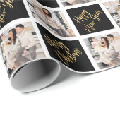 2 Foto Frohe Weihnachten Glück Neues Jahr Gold Scr Geschenkpapier (Rolleneckpunkt)