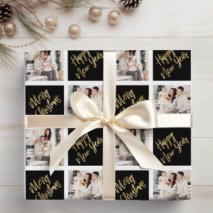 2 Foto Frohe Weihnachten Glückliches Neues Jahr Go Geschenkpapier