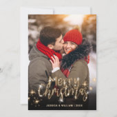 2 FOTO Frohe Weihnachten Gold Sparkle Gruß Holi (Vorderseite)