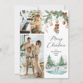 2 Foto Frohe Weihnachten Winter Szene & Mistletoe (Vorderseite)