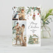 2 Foto Frohe Weihnachten Wintergrün Foliage (Stehend Vorderseite)