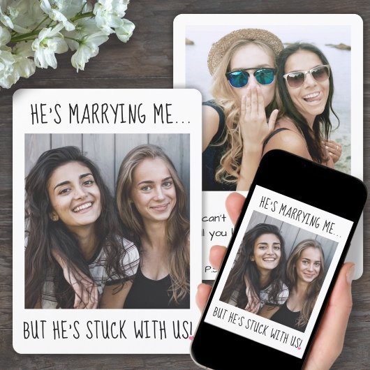 2 Foto Funny Bridesmaid / Vorschlag für eine Trauz Einladung