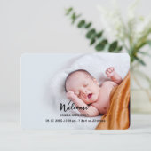 2 Foto Geburtsankündigungskarte | Neues Baby Ankündigung (Stehend Vorderseite)