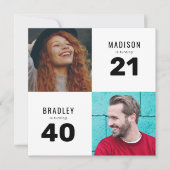 2 Foto Gemeinsame Geburtstagspartei Einladung (Vorderseite)