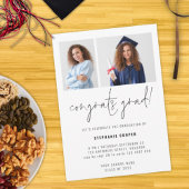 2 Foto Glückwunsch Grad 2022 Abitur Party Einladung