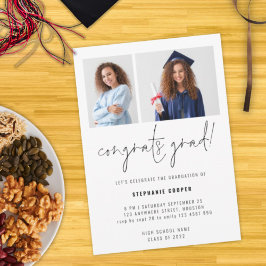 2 Foto Glückwunsch Grad 2022 Abitur Party Einladung