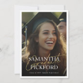 2 Foto Gold High School 2024 Graduation Party Einladung (Vorderseite)