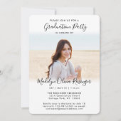 2 Foto Graduation Party Einfaches Schwarz-weißes S Einladung (Vorderseite)