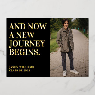 2 Foto Graduation Party Einladung Reise Gold F