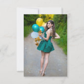 2 Foto Greenery Peony Rose Floral Dankeskarte (Rückseite)