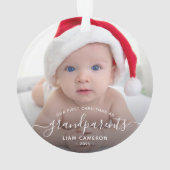 2-Foto Großeltern Erste Weihnachtsschrift Ornament (Rückseite)