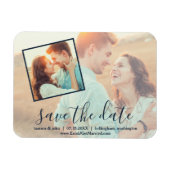 2 Foto Handschrift Save the Date Magnet (Horizontal)