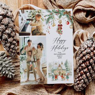 2 Foto Happy Holidays Niedliche Carolers Winterlan Feiertagskarte