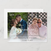 2 Foto Hochzeit Jahrestag Vielen Dank Postkarte (Vorne/Hinten)
