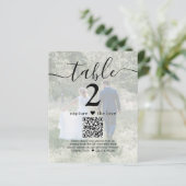 2 Foto Hochzeit Website QR Code Light Tischnummer (Stehend Vorderseite)